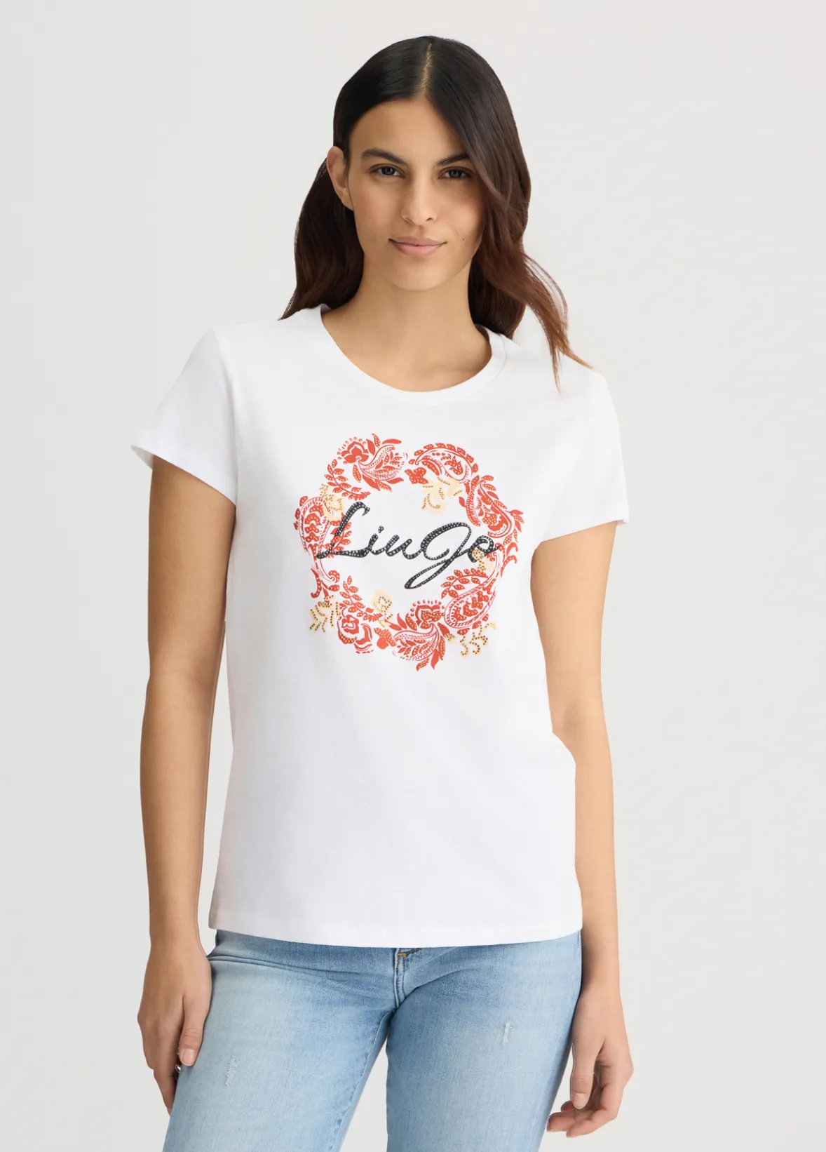T-shirt con stampa floreale