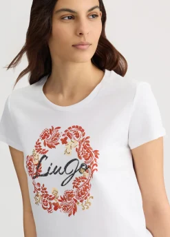 T-shirt con stampa floreale