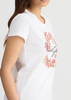 T-shirt con stampa floreale