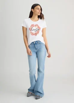 T-shirt con stampa floreale