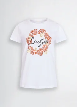 T-shirt con stampa floreale