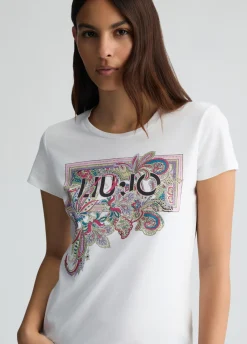 T-shirt con stampa floreale