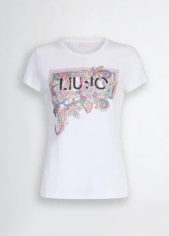 T-shirt con stampa floreale