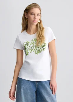 T-shirt con stampa floreale