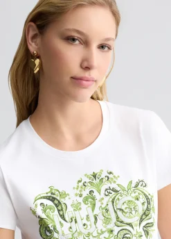 T-shirt con stampa floreale