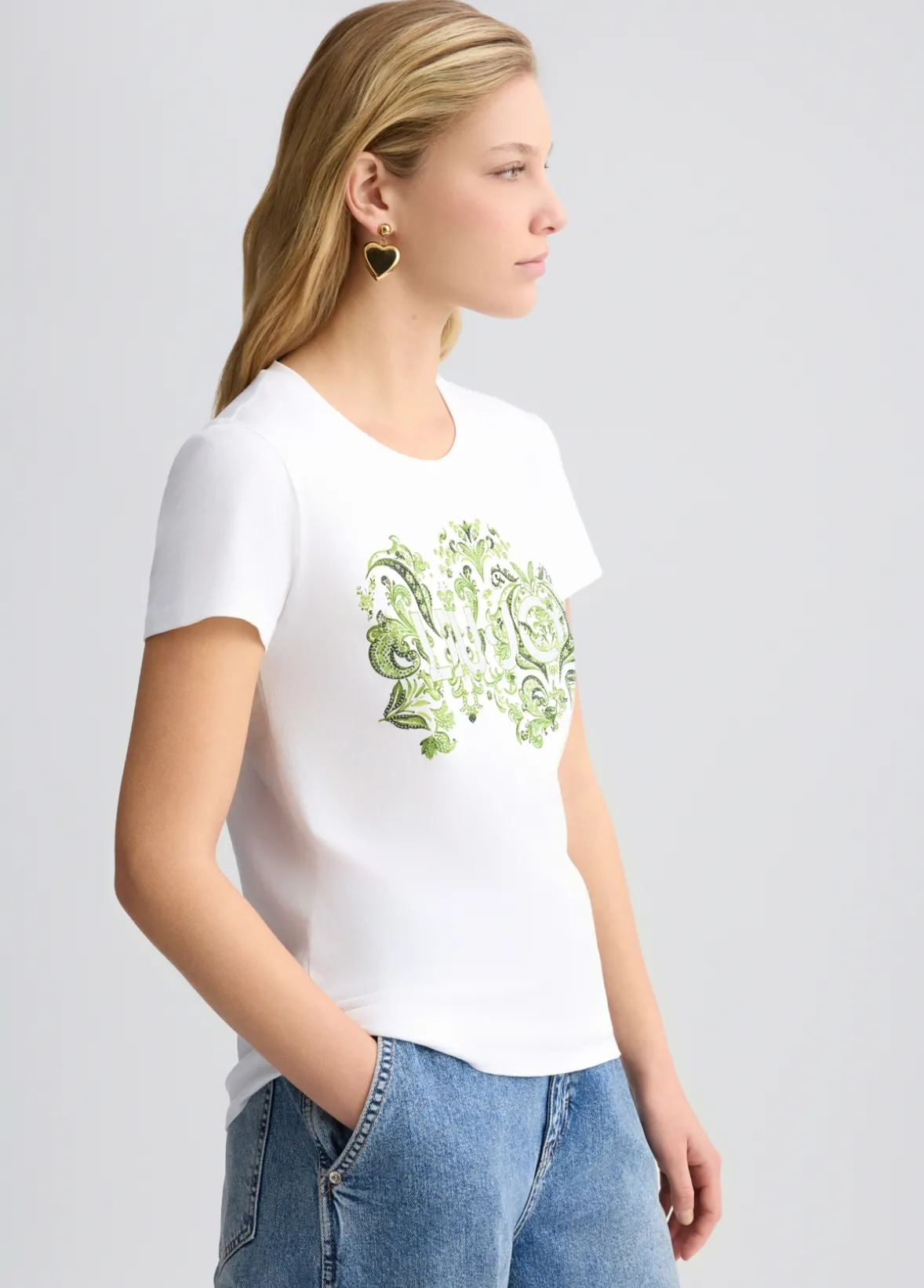 T-shirt con stampa floreale