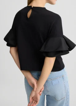 T-shirt con volant