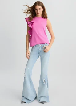 T-shirt con volant