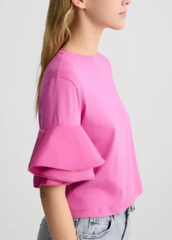 T-shirt con volant