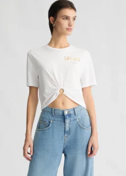T-shirt in cotone con logo