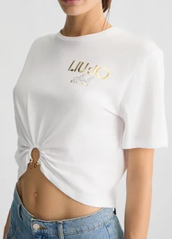 T-shirt in cotone con logo