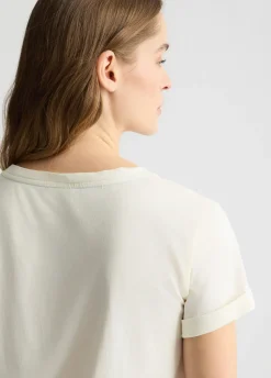 T-shirt in cotone con logo e strass