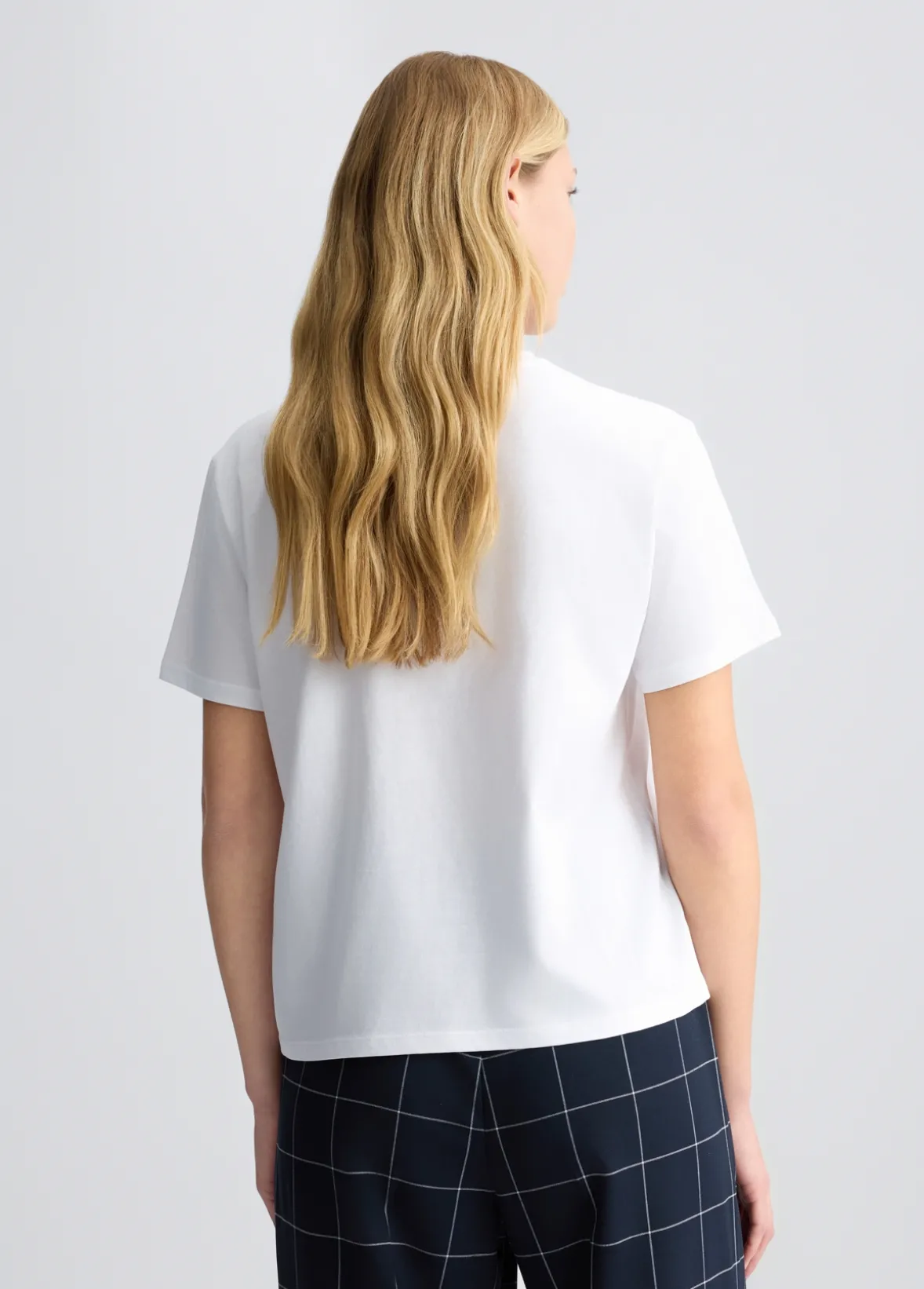 T-shirt in cotone con ricamo e strass