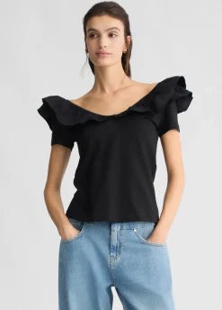 T-shirt in cotone con rouches