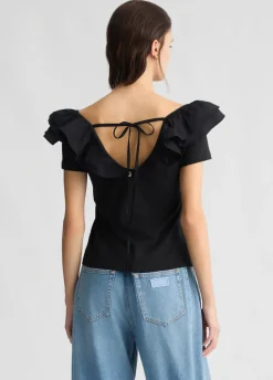 T-shirt in cotone con rouches