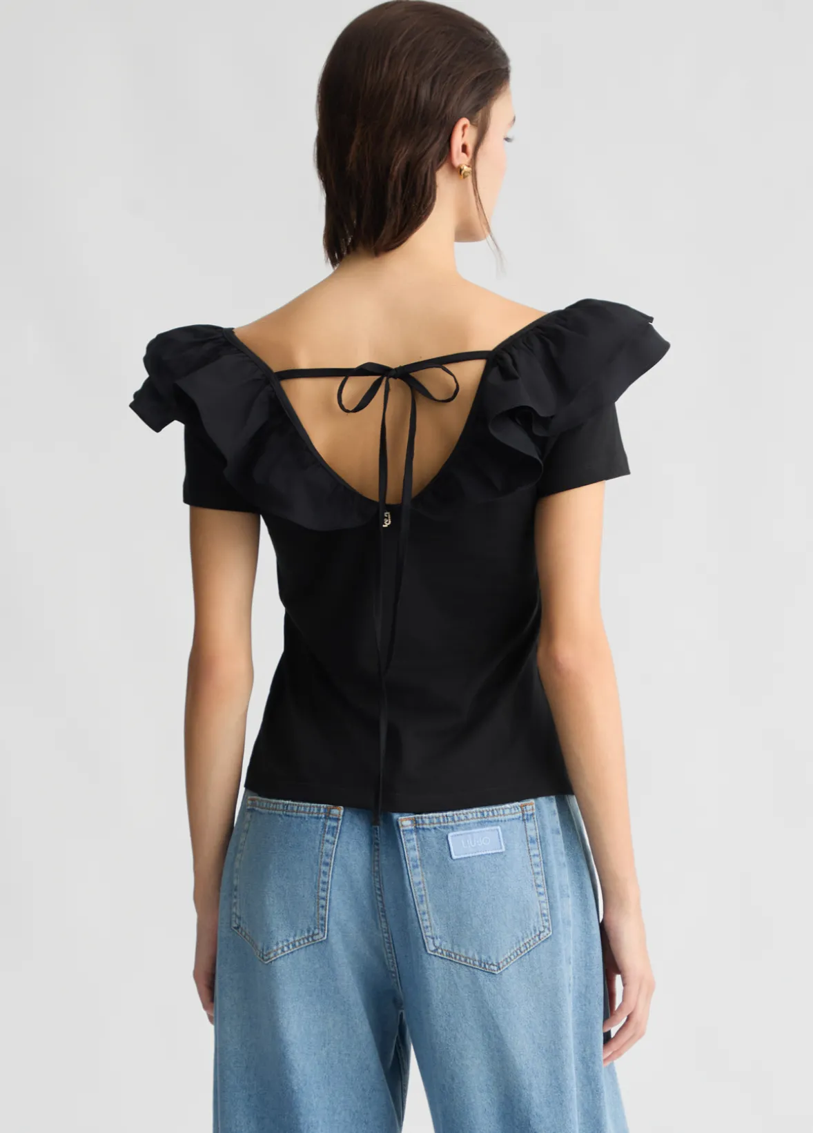 T-shirt in cotone con rouches