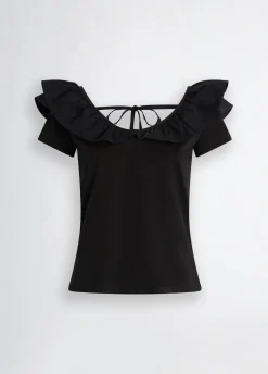 T-shirt in cotone con rouches