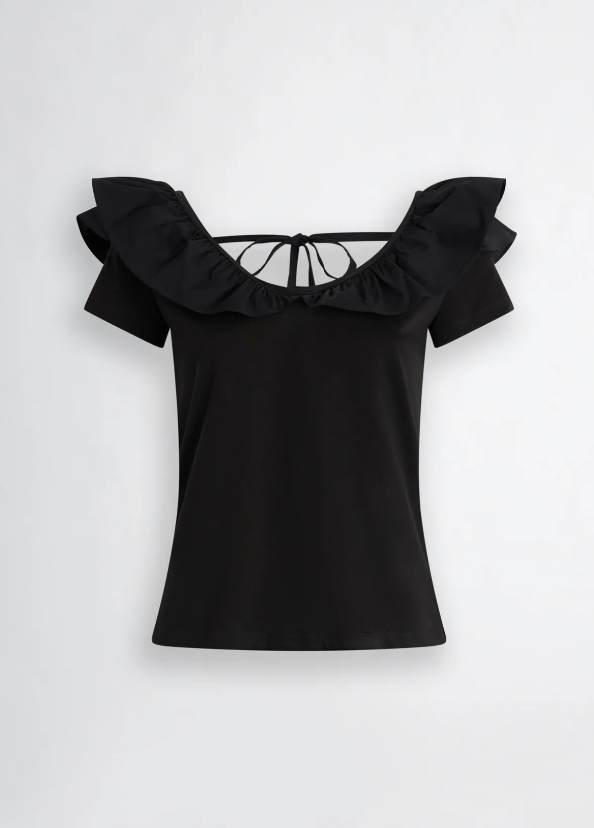 T-shirt in cotone con rouches
