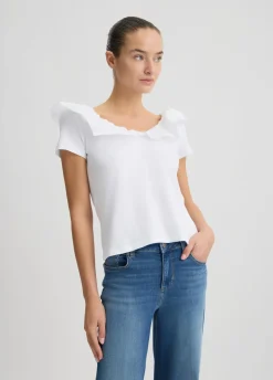 T-shirt in cotone con rouches