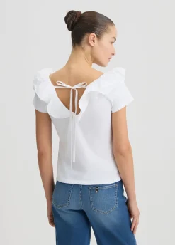T-shirt in cotone con rouches