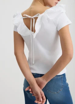 T-shirt in cotone con rouches