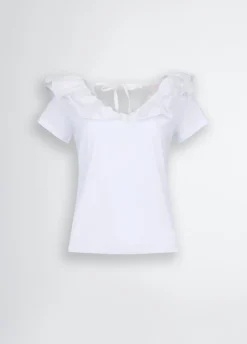 T-shirt in cotone con rouches