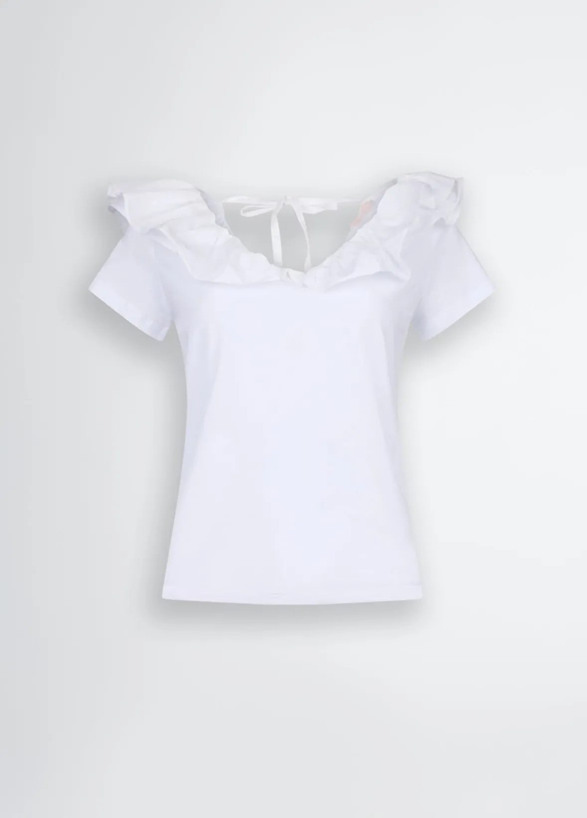 T-shirt in cotone con rouches