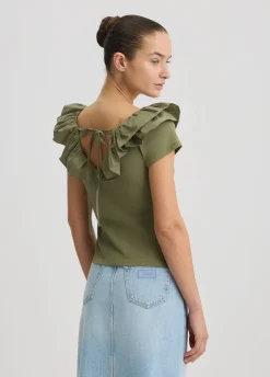 T-shirt in cotone con rouches