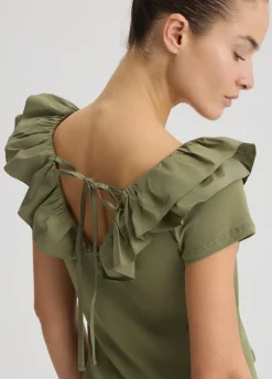T-shirt in cotone con rouches