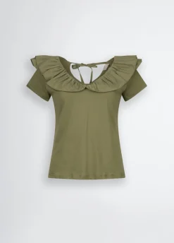 T-shirt in cotone con rouches