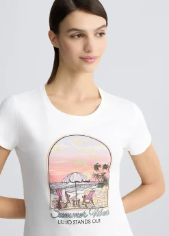 T-shirt in cotone con stampa