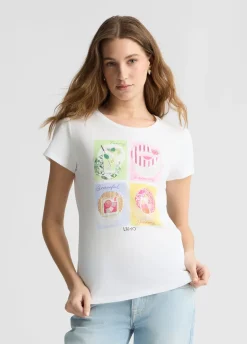 T-shirt in cotone con stampa
