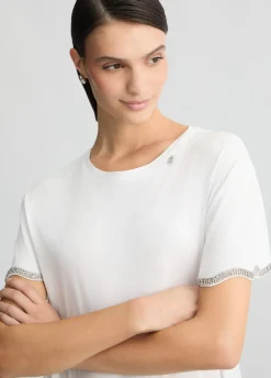 T-shirt in cotone con strass