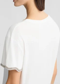 T-shirt in cotone con strass