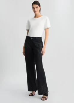 T-shirt in cotone con strass