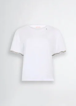 T-shirt in cotone con strass
