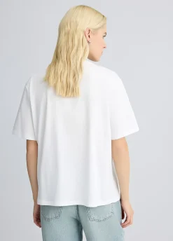 T-shirt in cotone con strass