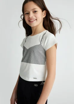 T-shirt in cotone con strass