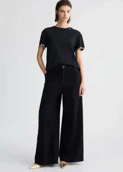 T-shirt in cotone con strass