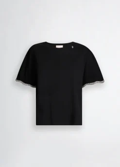 T-shirt in cotone con strass