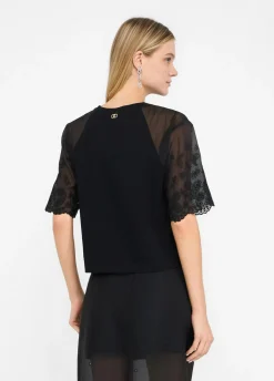 T-shirt in cotone e organza