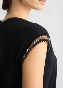 T-shirt in jersey con perline