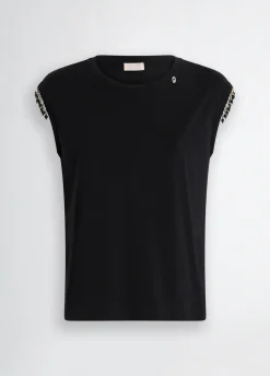 T-shirt in jersey con perline