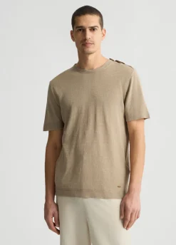 T-shirt in lino e cotone