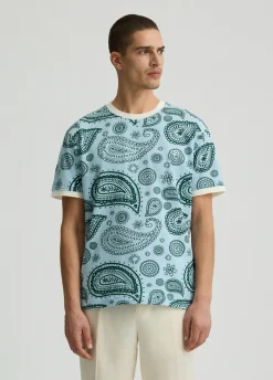 T-shirt in piquet di cotone stampato