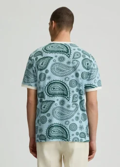 T-shirt in piquet di cotone stampato