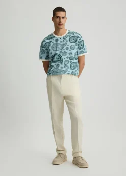 T-shirt in piquet di cotone stampato
