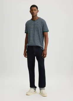 T-shirt in piquet di cotone a righe