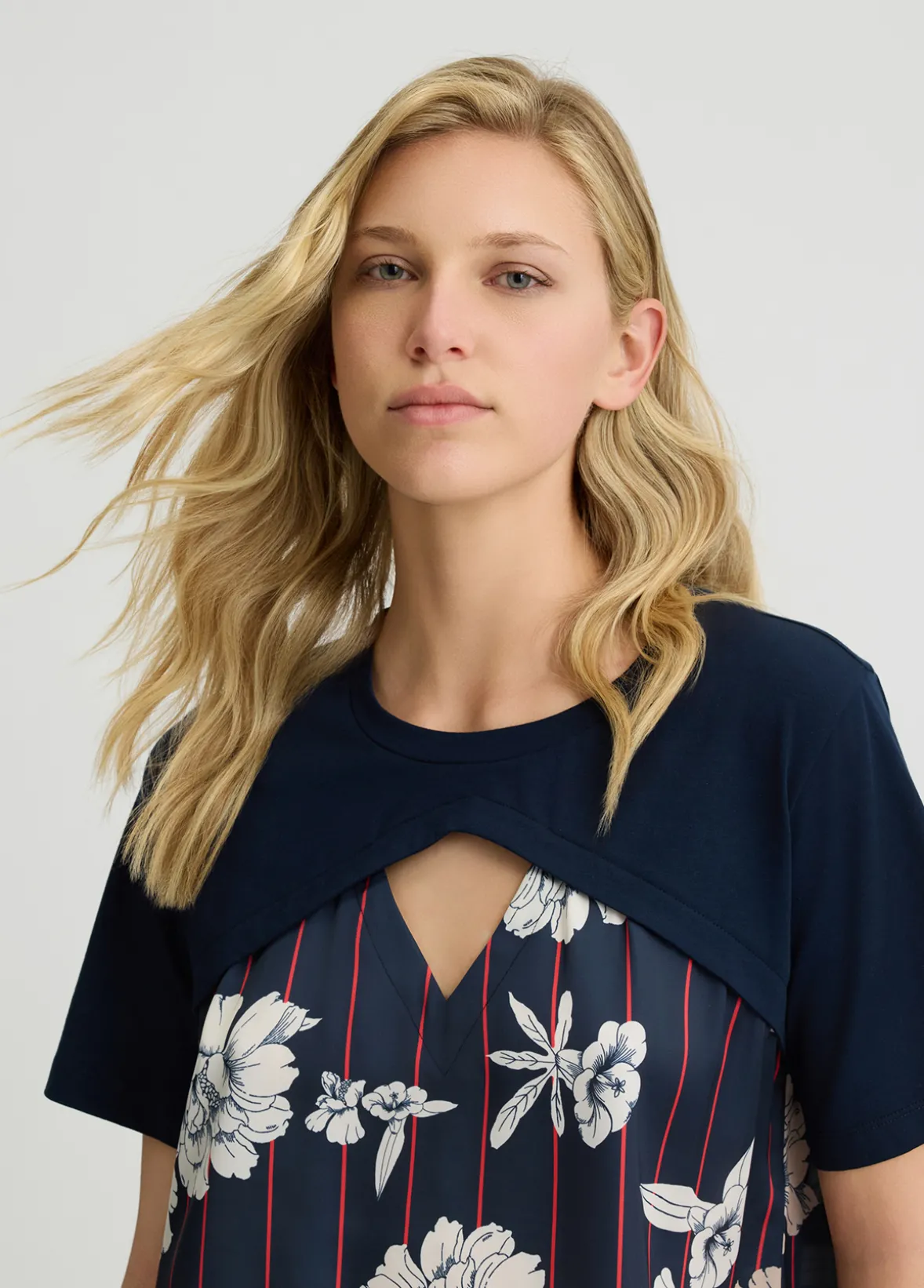 T-shirt in raso stampato