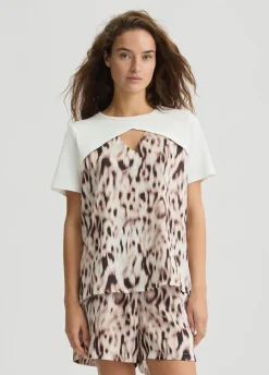T-shirt in raso stampato